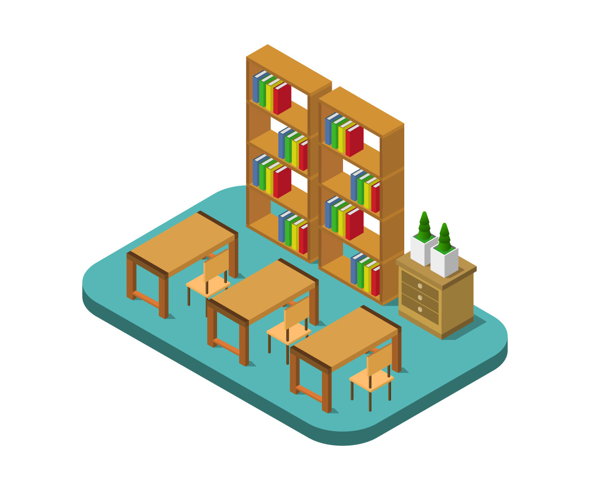 Download Isometric Library Vector №108519