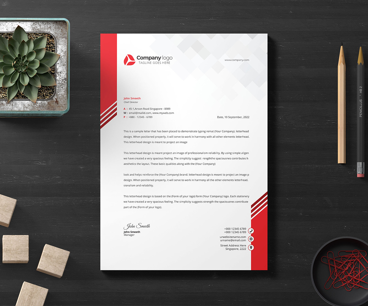 A Letterhead Or Letter Headed Paper Is The Heading At The Top Of A Sheet Of Letter Paper That Heading Usually Consists Of A Name And An Address And A Logo Or