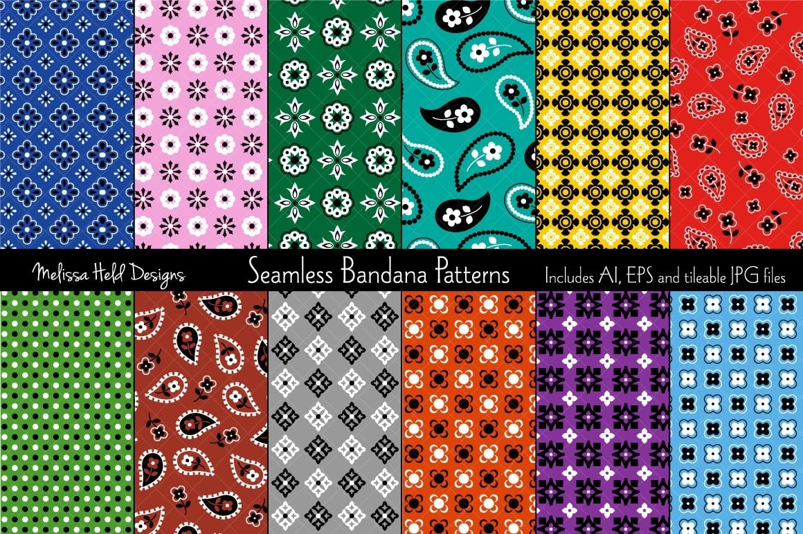Seamless Bandana Vector Patterns