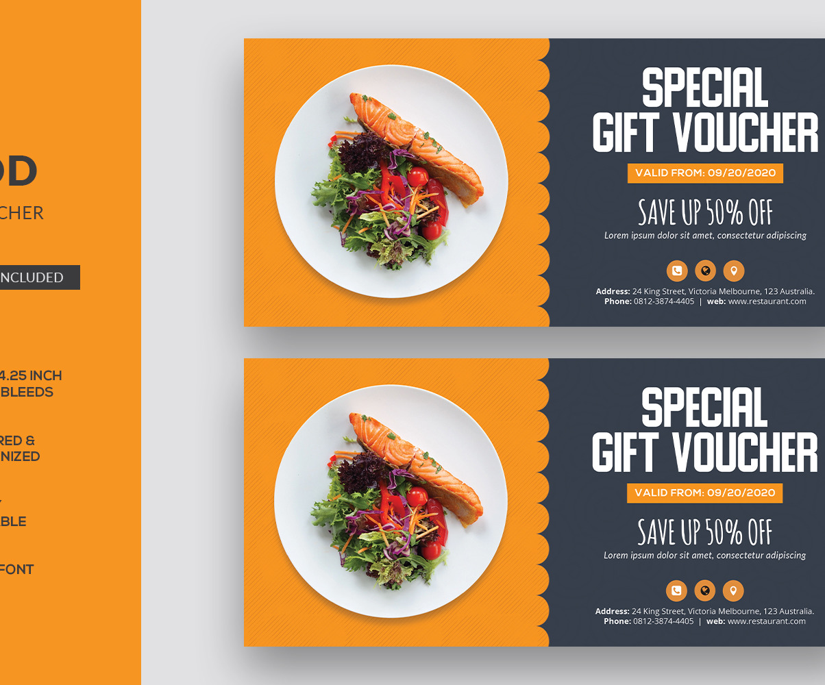 Food Gift Voucher Corporate Identity Template #118024