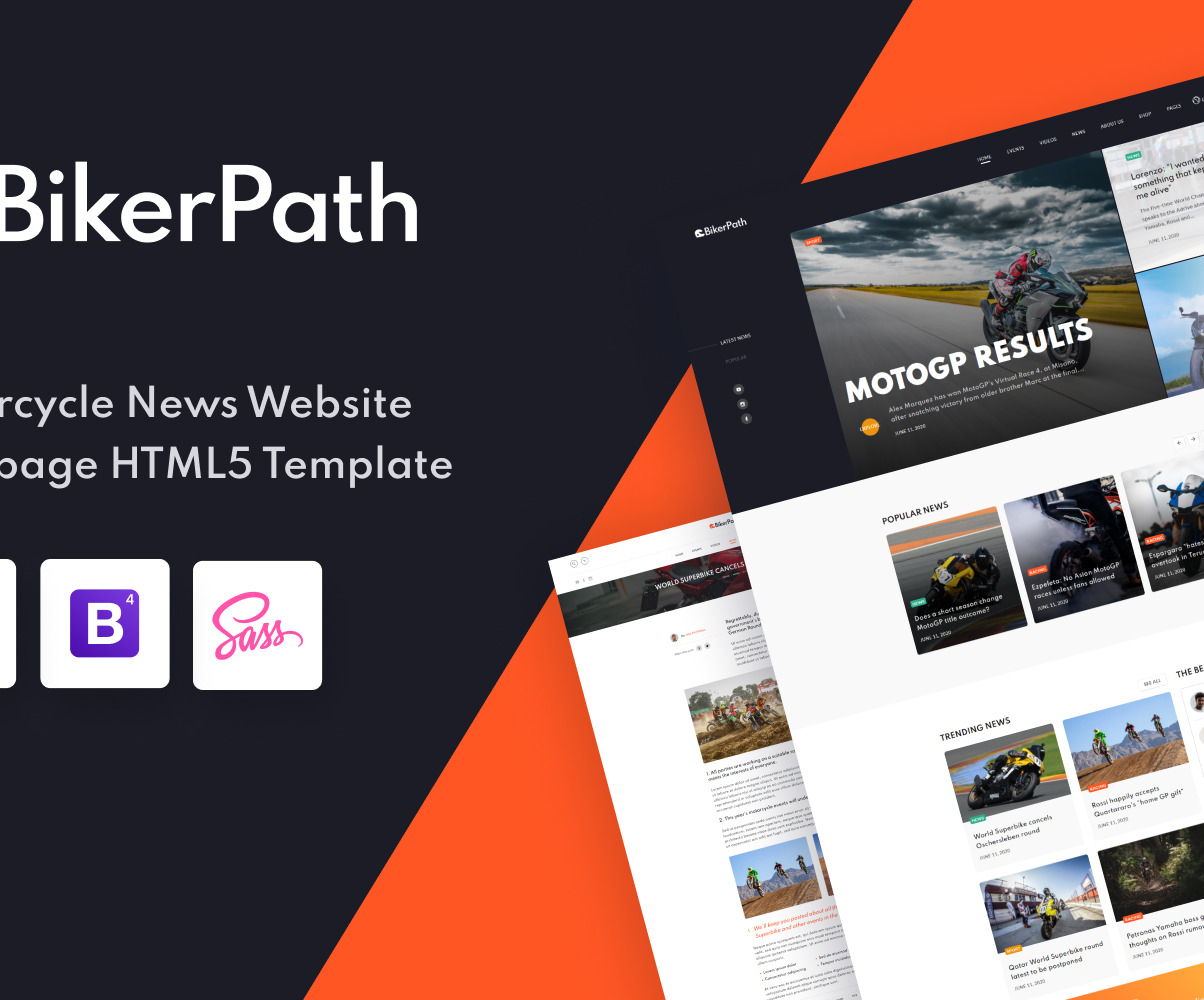 Motorcycle News site Template for Biking Store TemplateMonster