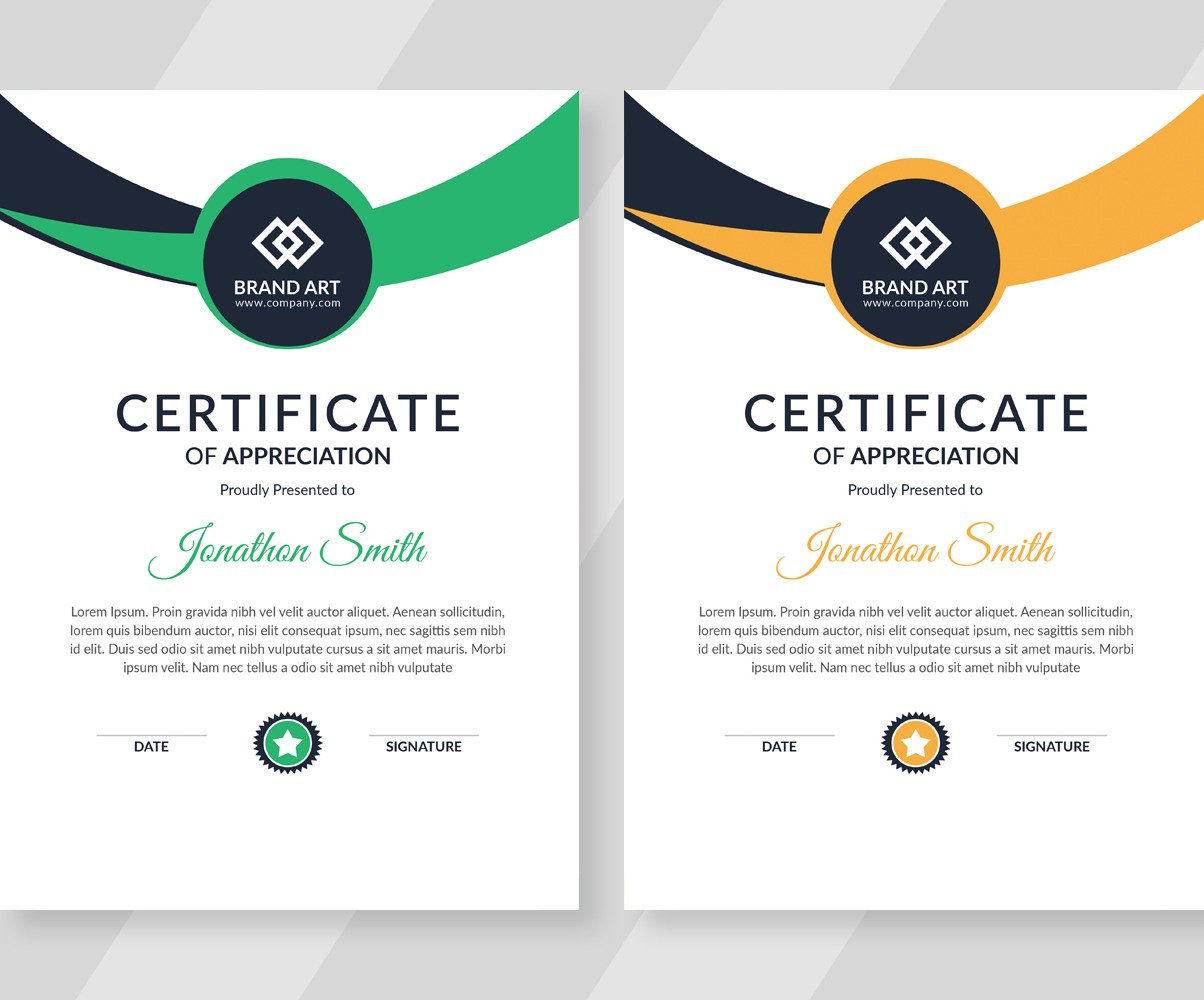 Modern Corporate Award Certificate Template 121572