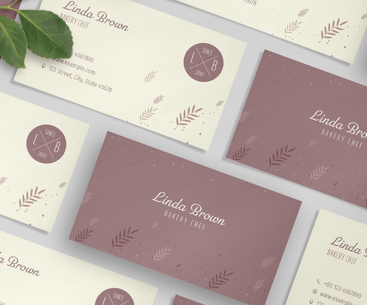 Bakery Business Card Layout Corporate Identity Template