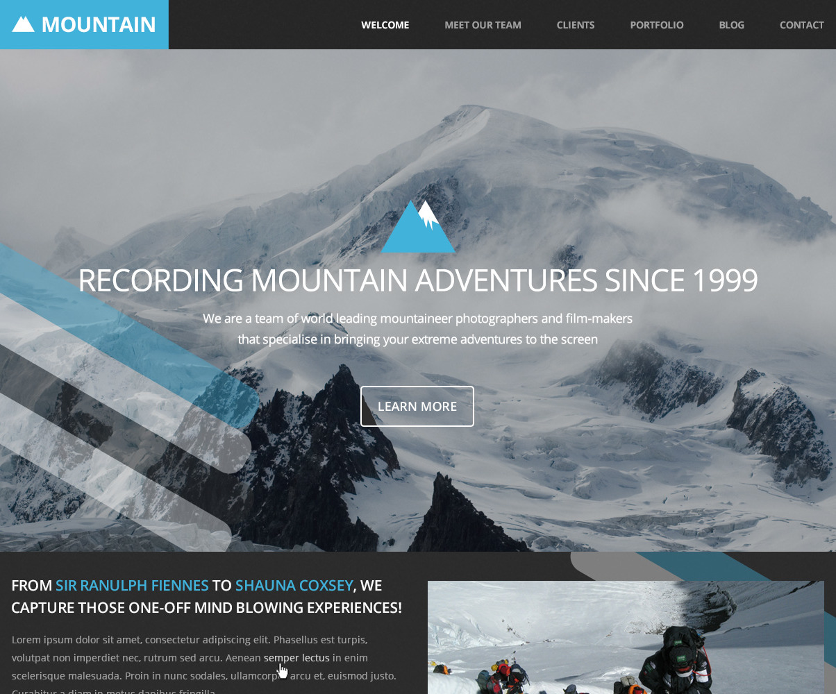 Mountain website PSD