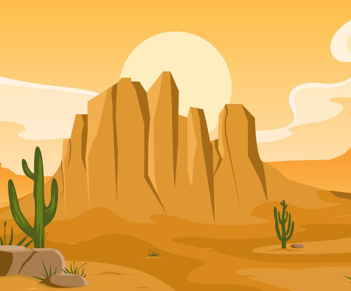 Day, desert, rock, hill, mountain, cactus, horizon, landscape ...