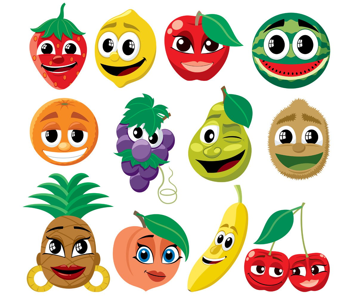 Fruit Cartoon Funny Fun Cute Smiling Smiley Face Face Character