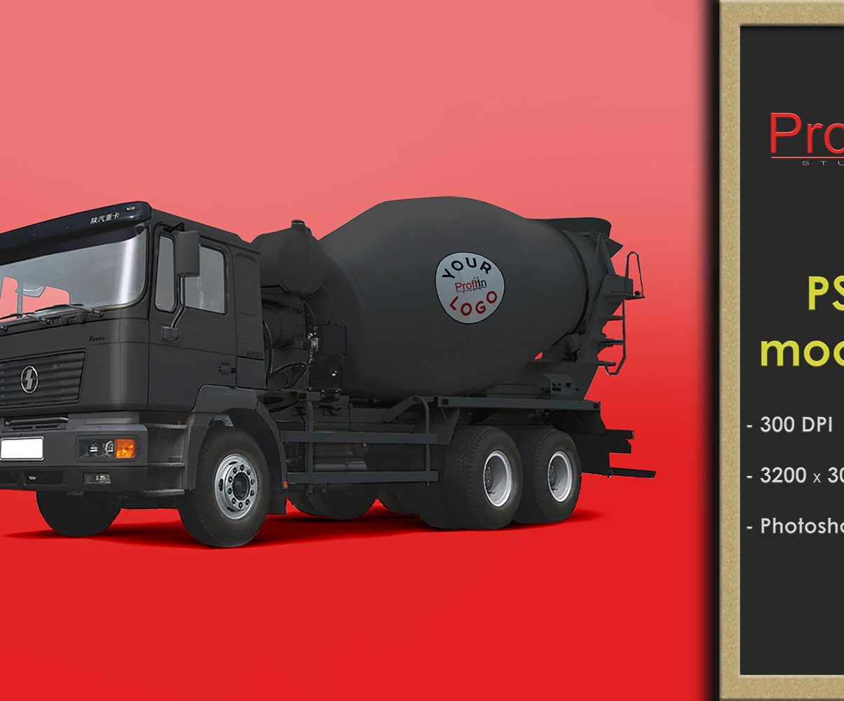 Concrete Mixer Truck Mockup