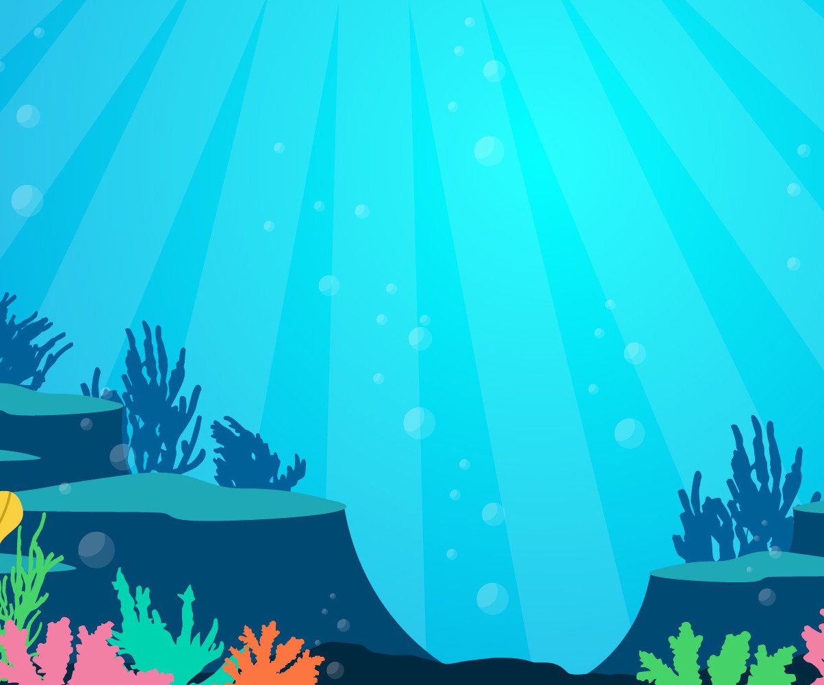 Underwater, sea, ocean, undersea, fish, coral, vector, illustration