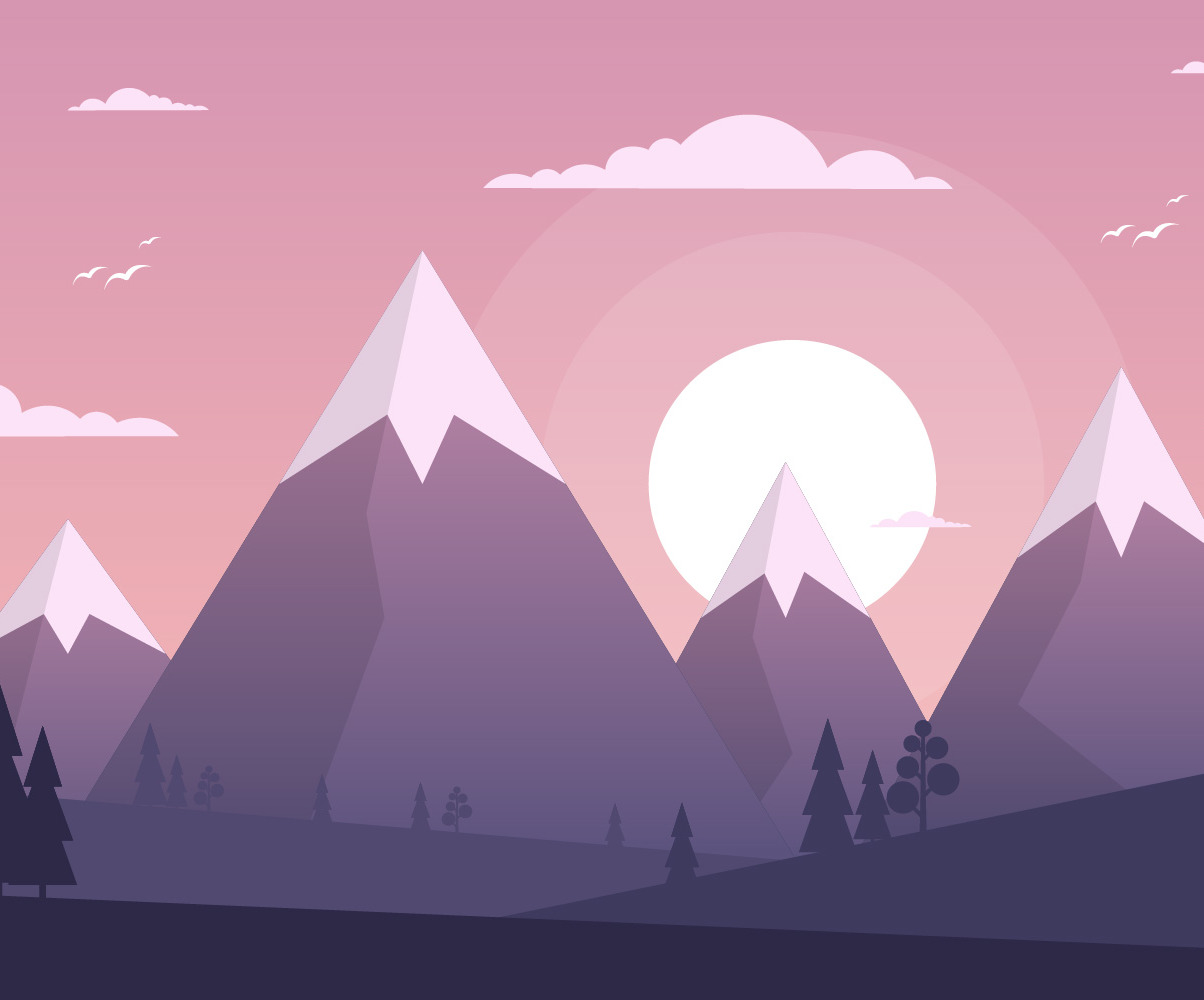 Sun, sunrise, sunset, calm, mountain, forest, wild, nature, scene