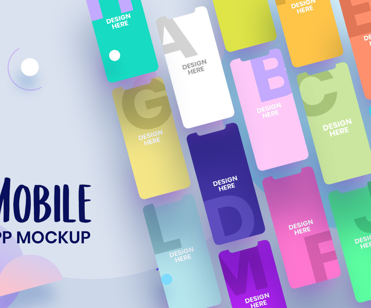 Download Mobile App Presentation Tema Mockup de Produto №136646