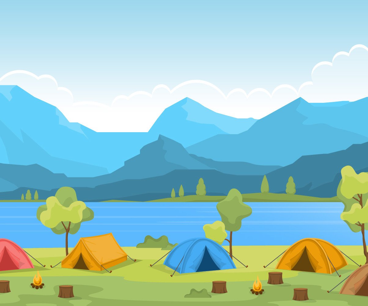 Cartoon Camping Background