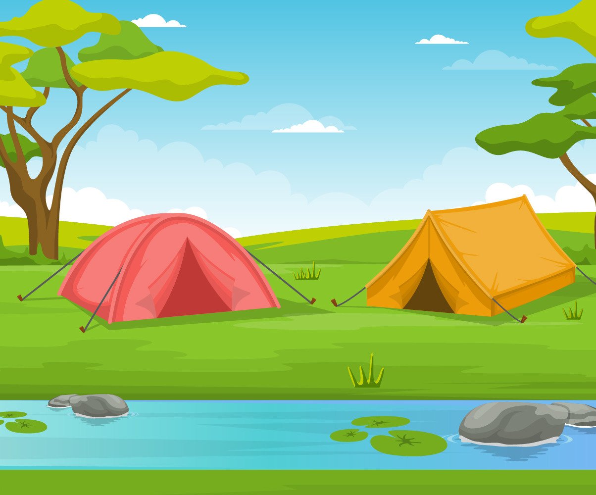 Cartoon Camping Background