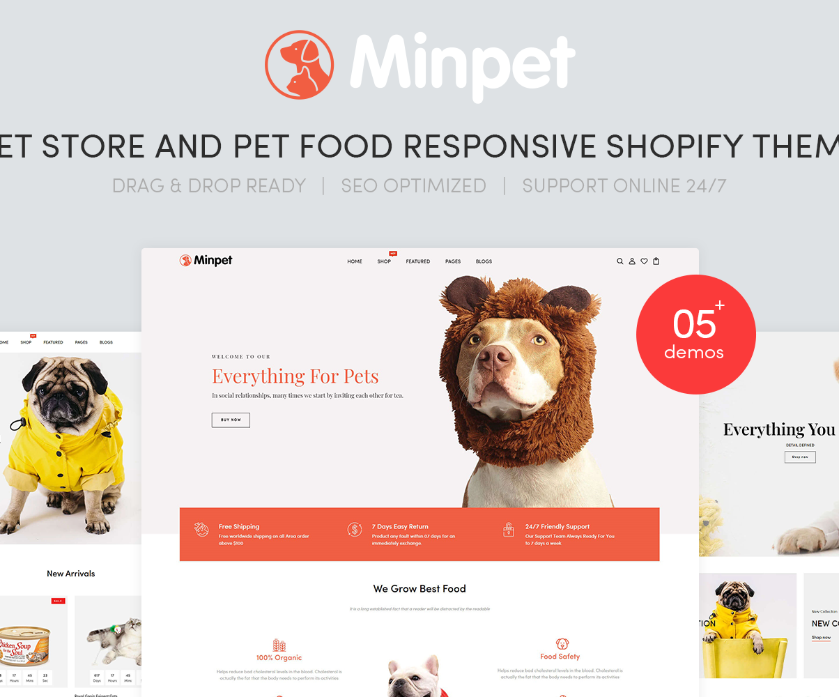 Minpet Pet Store and Pet Food Responsive Shopify Theme 139950