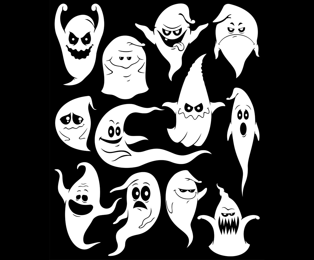 Halloween ghost spook poltergeist spirit apparition set pack collection ...