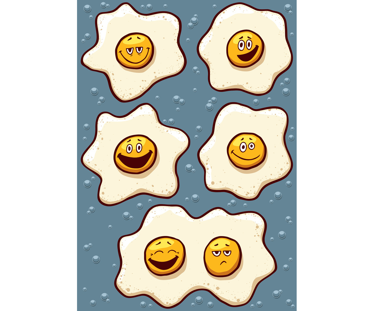 Huevos Fritos Divertidos Ilustración Huevos Fritos Divertidos Ilustración