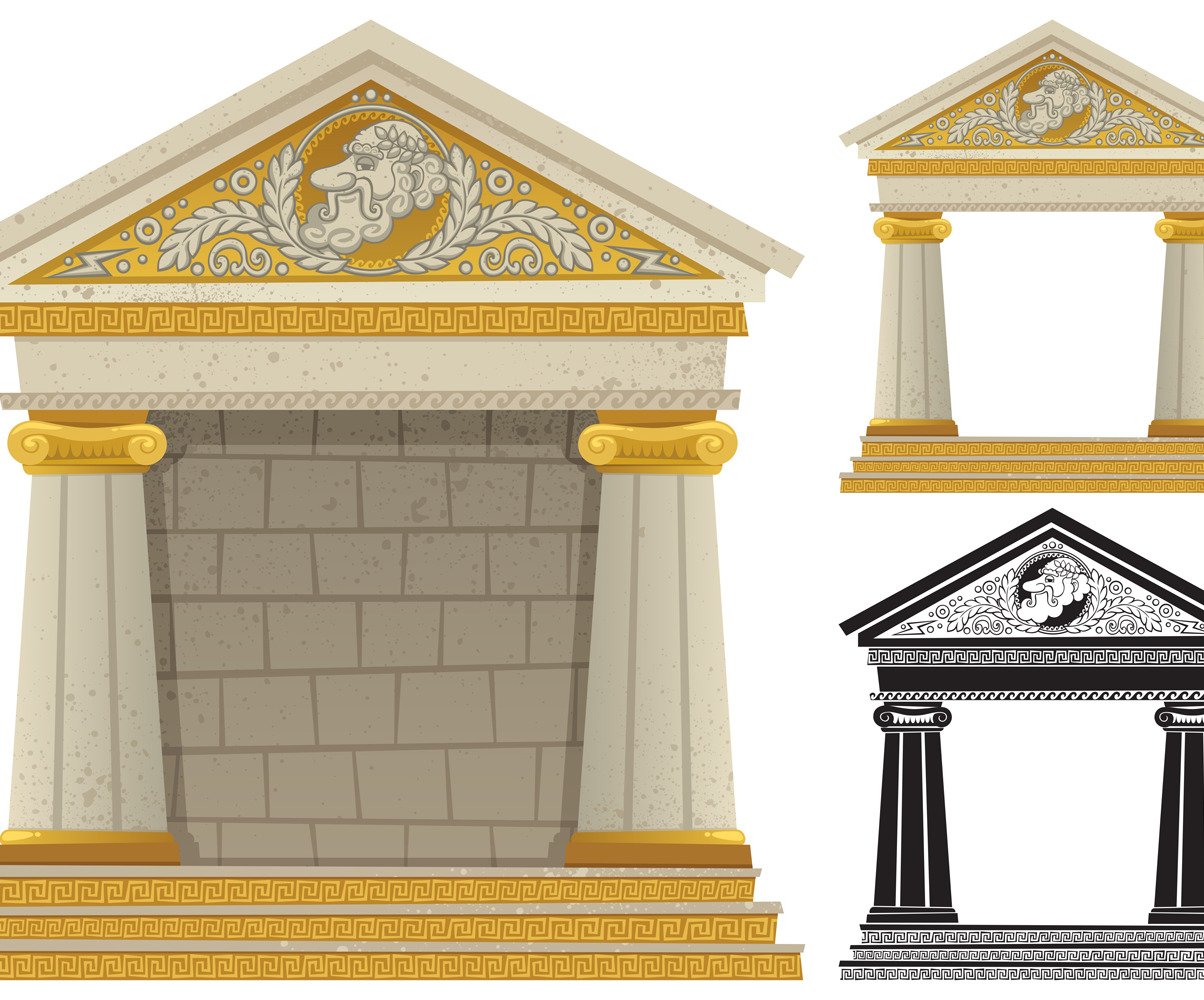 Греческие колонны с крышей