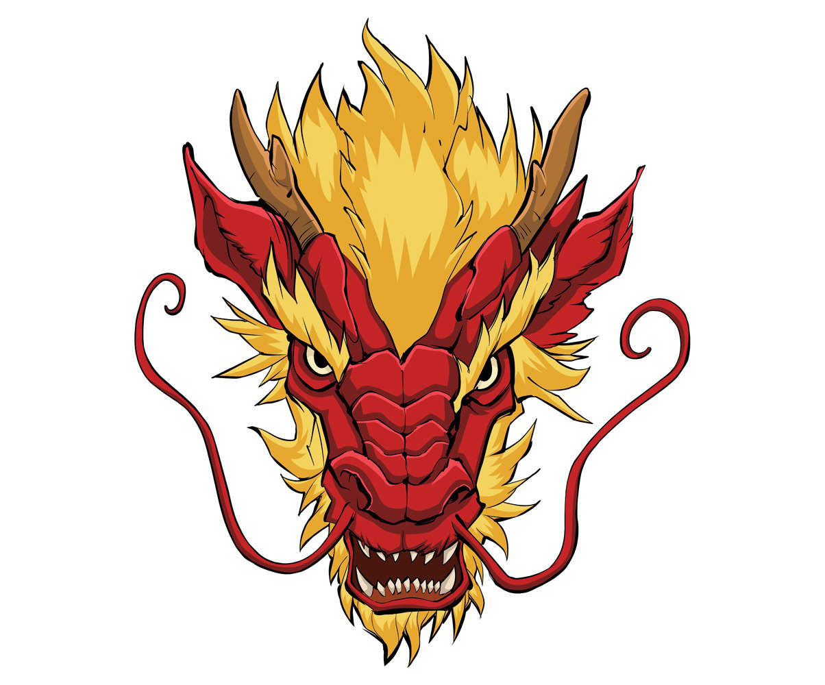 Chinese Dragon Head Red - Illustration #145527