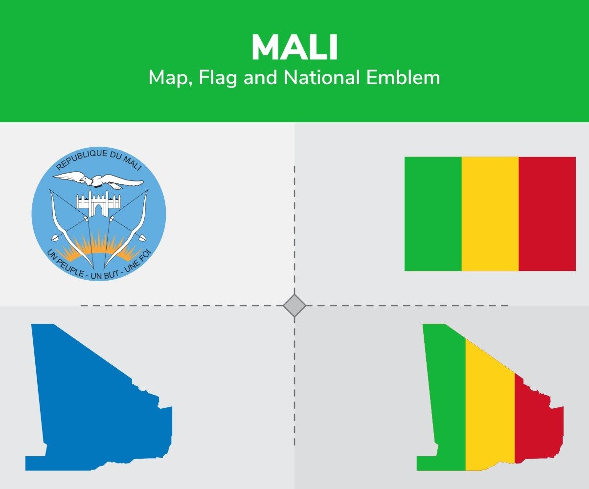 Mali Map Flag And National Emblem Illustration 146133   Mali Map Flag And National Emblem Illustration 146133 Original 