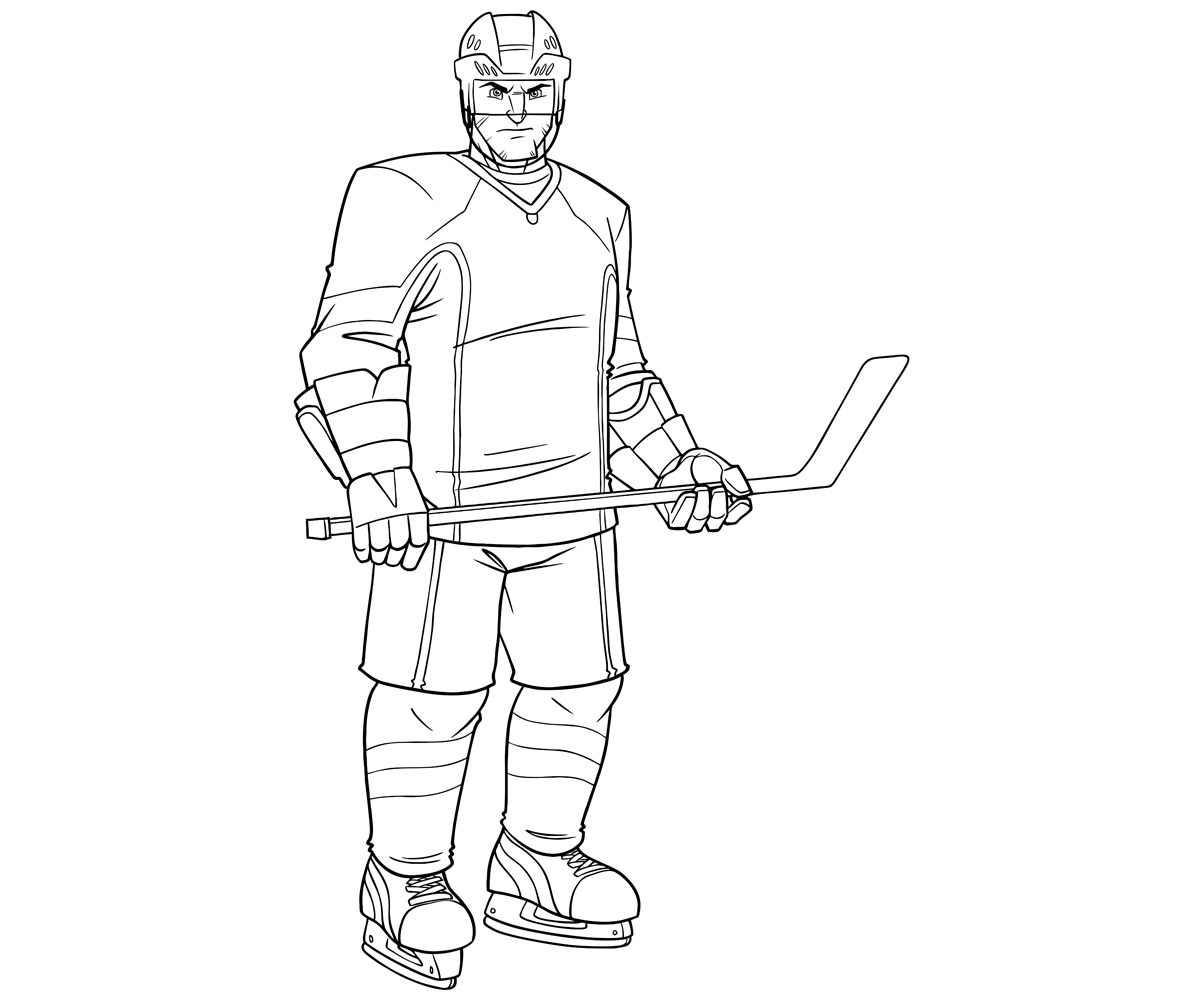 Hockey Player Line Art - Illustration - TemplateMonster