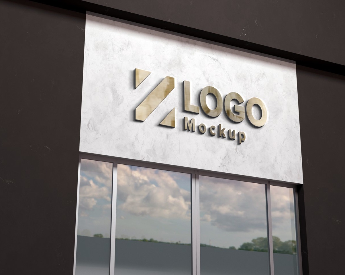 Download Golden Logo Mockup 3D Sign Store Building Product Mockup ...