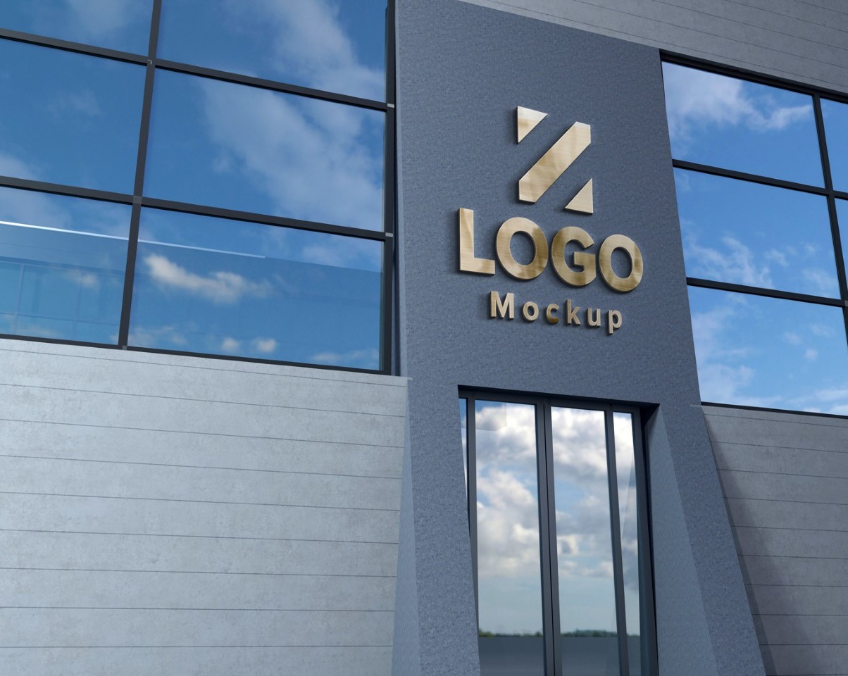 Download Golden Logo Mockup Sign Elegant Building Product Mockup ...