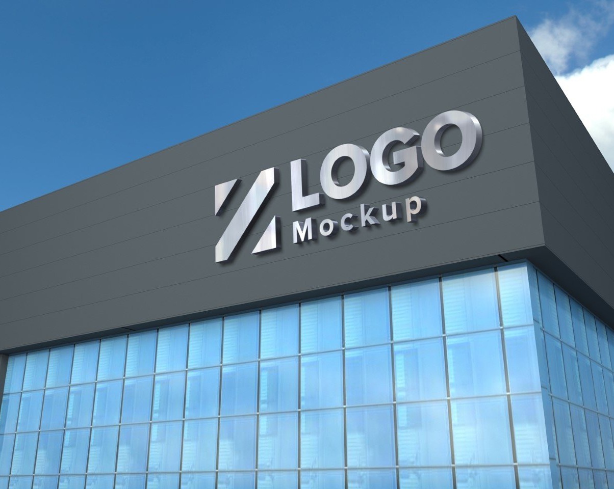 Logo Mockup 3D Sign Black Building Product Mockup #148875