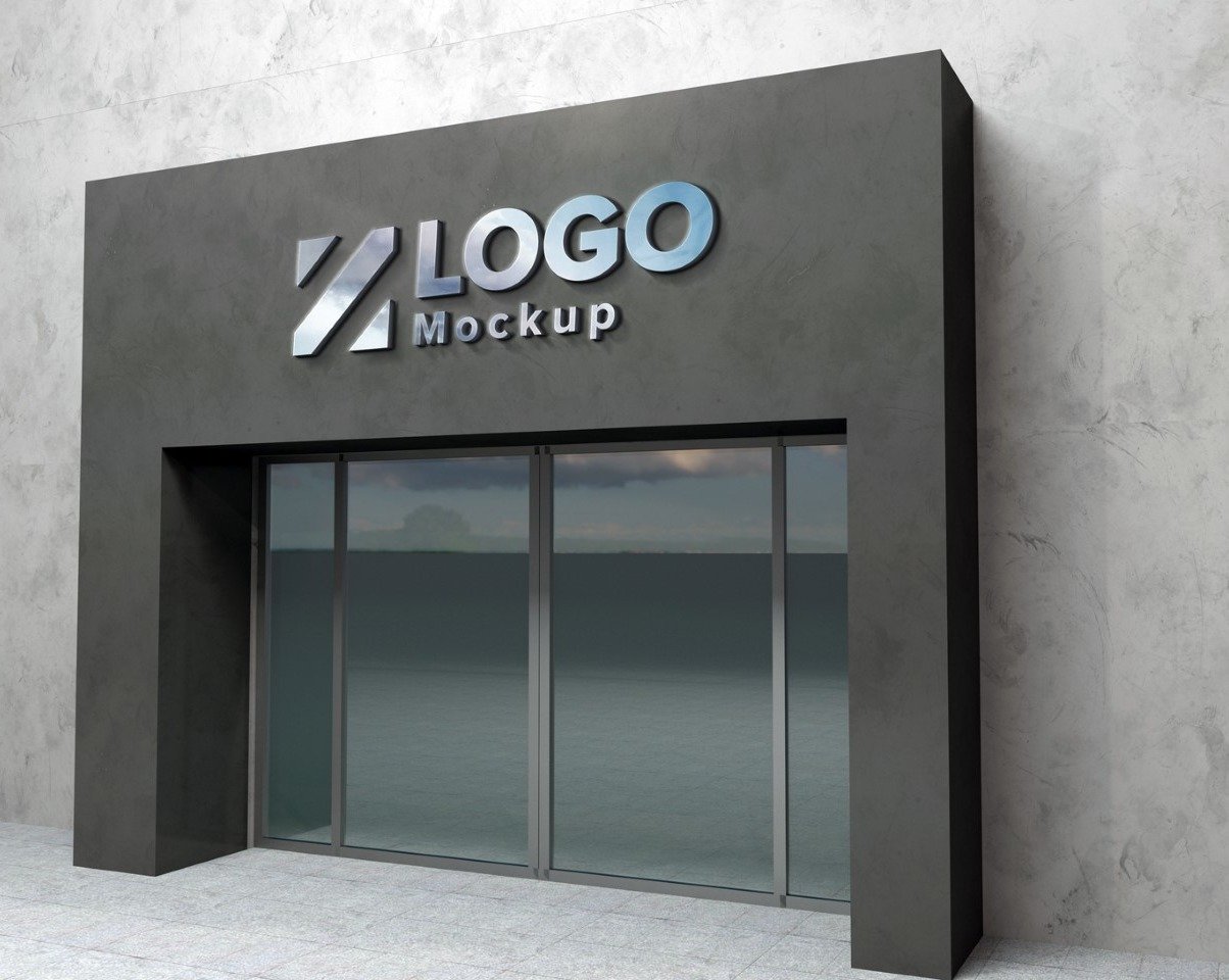 Download Steel Logo Mockup 3D Sign Elegant Building Product Mockup #148860