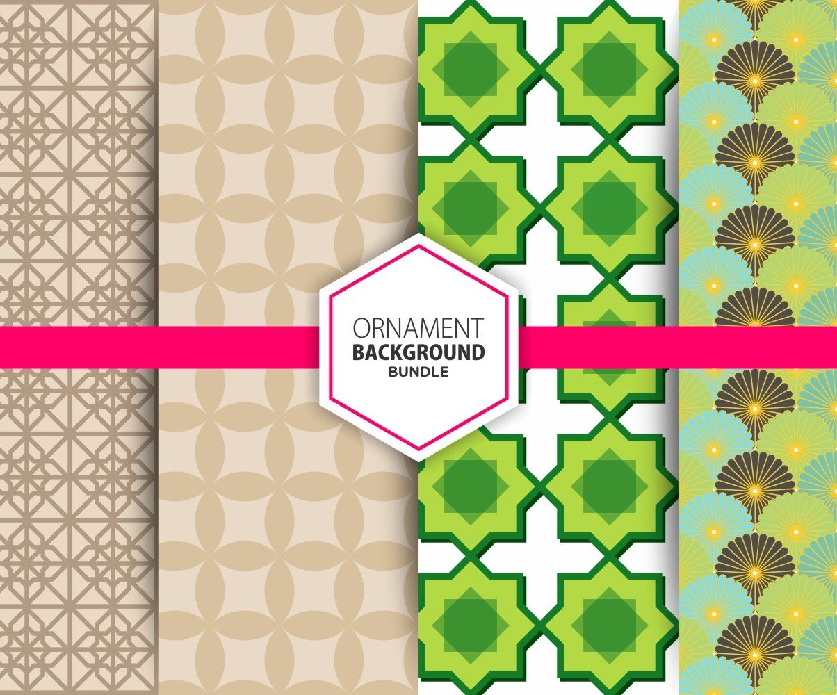 Download 4 Seamless Geometric And Ornament Background Set 12 Pattern 150224