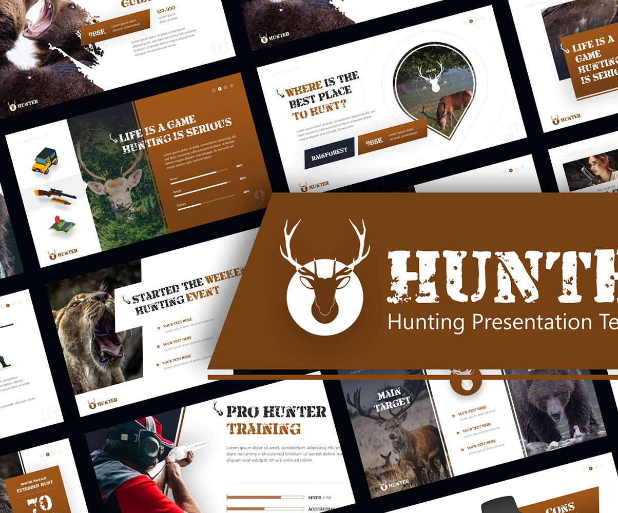 Hunter Hunting Presentation PowerPoint Template #159137