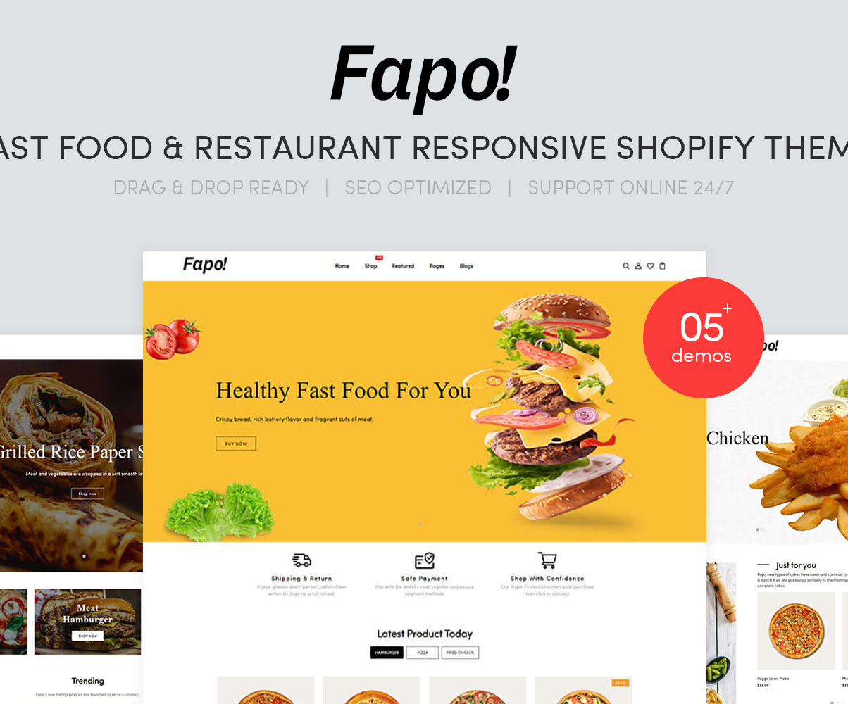 Fapo - Fast Food & Restaurant Responsive Shopify Theme #160560