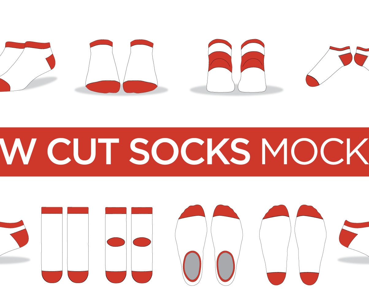 Download Low Cut Socks - Vector Template Product Mockup