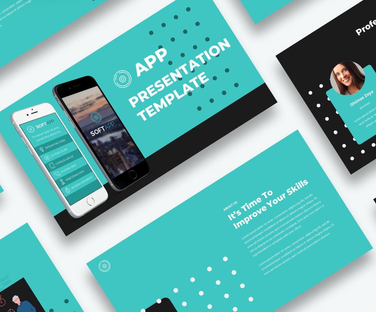 Free App Presentation PowerPoint template 165287