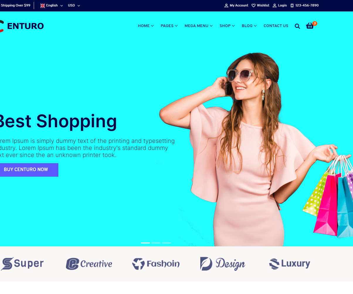 Centuro - Multipurpose eCommerce Bootstrap 4 HTML Website template #172892