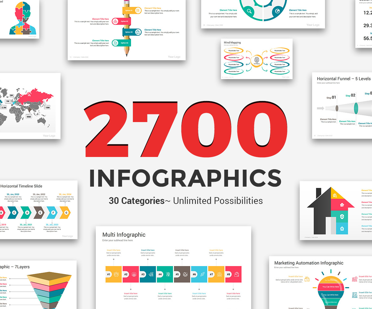 PowerPoint Infographics Golden Templates Bundle