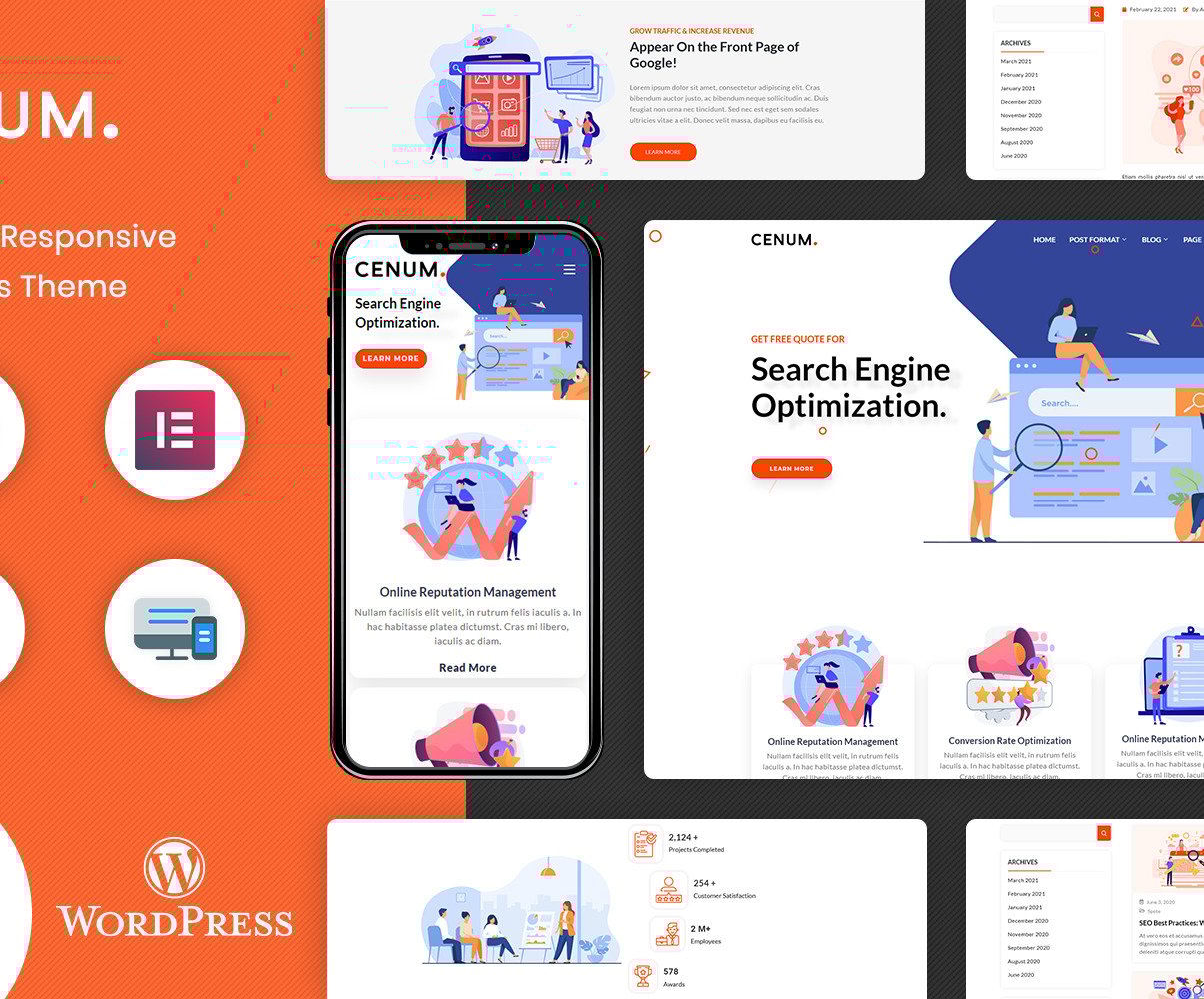 Download Cenum – SEO & Digital Marketing Elementor WordPress theme | Premium themes & Plugins