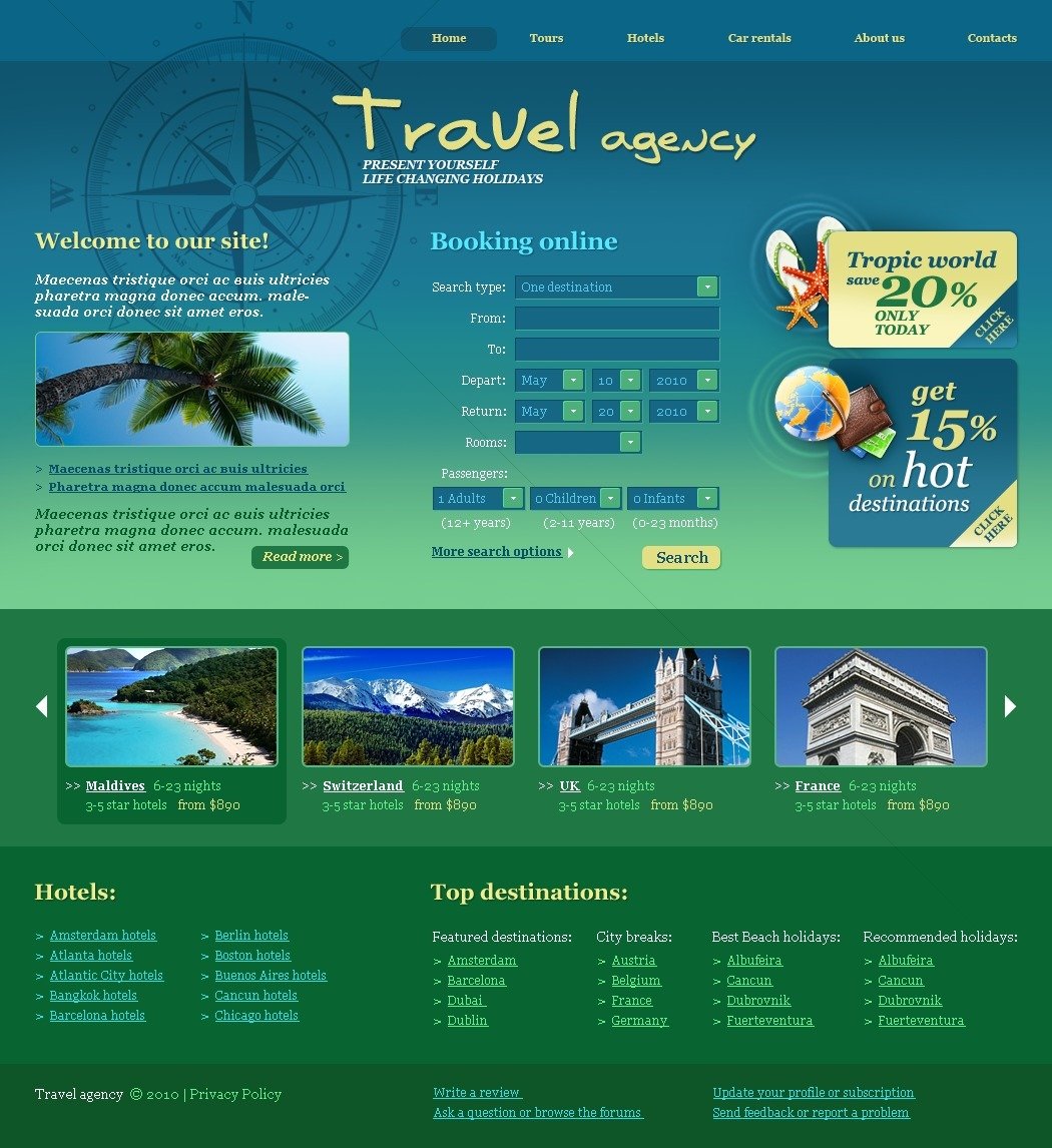 Travel Agency Website Template #30025