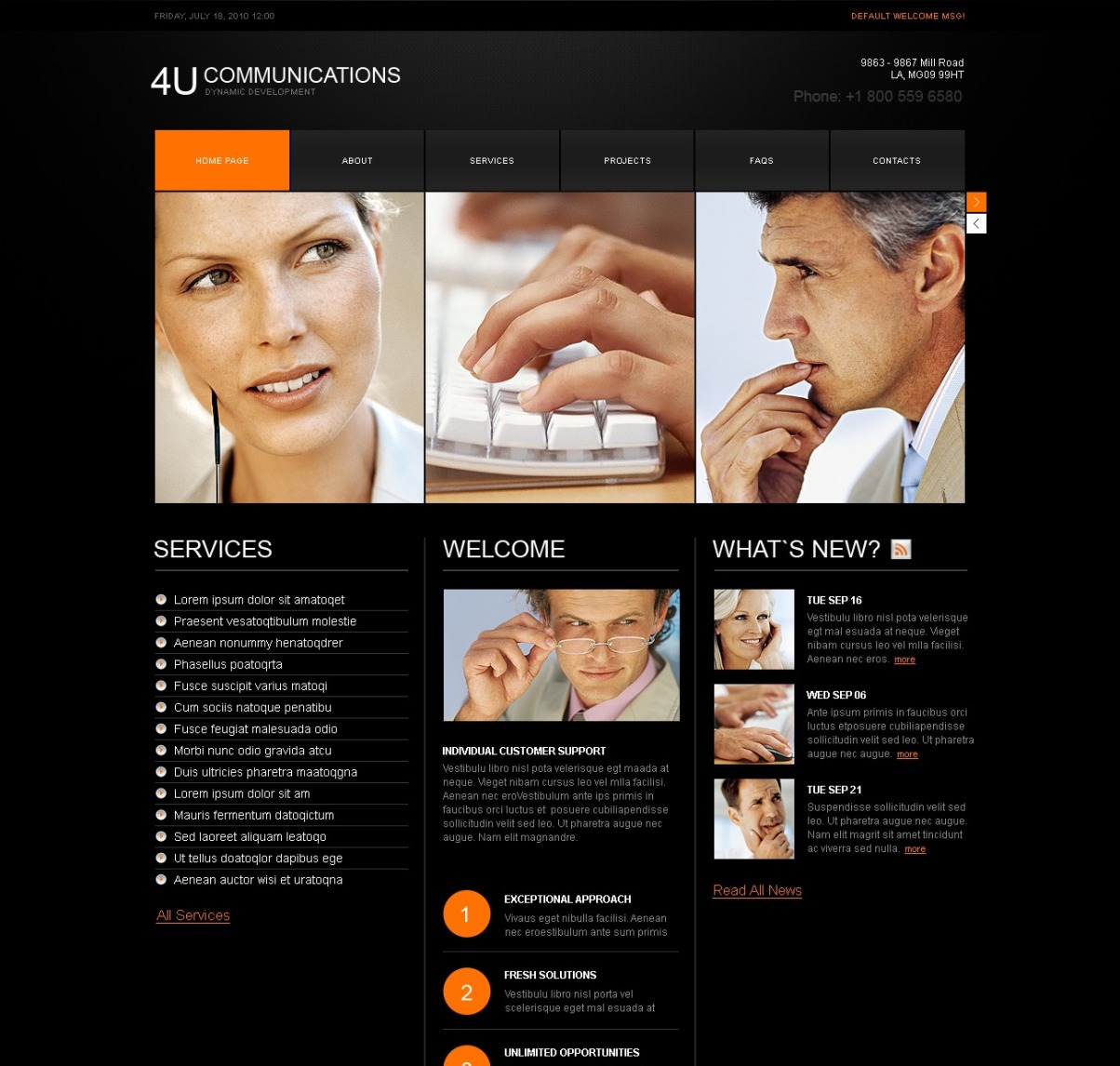 Communications Website Template #30217