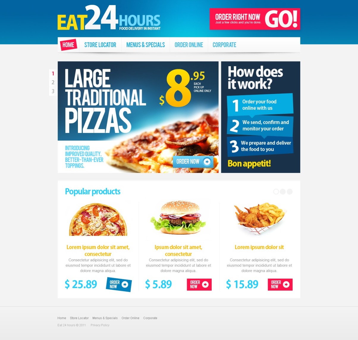 Pizza Website Template 36363