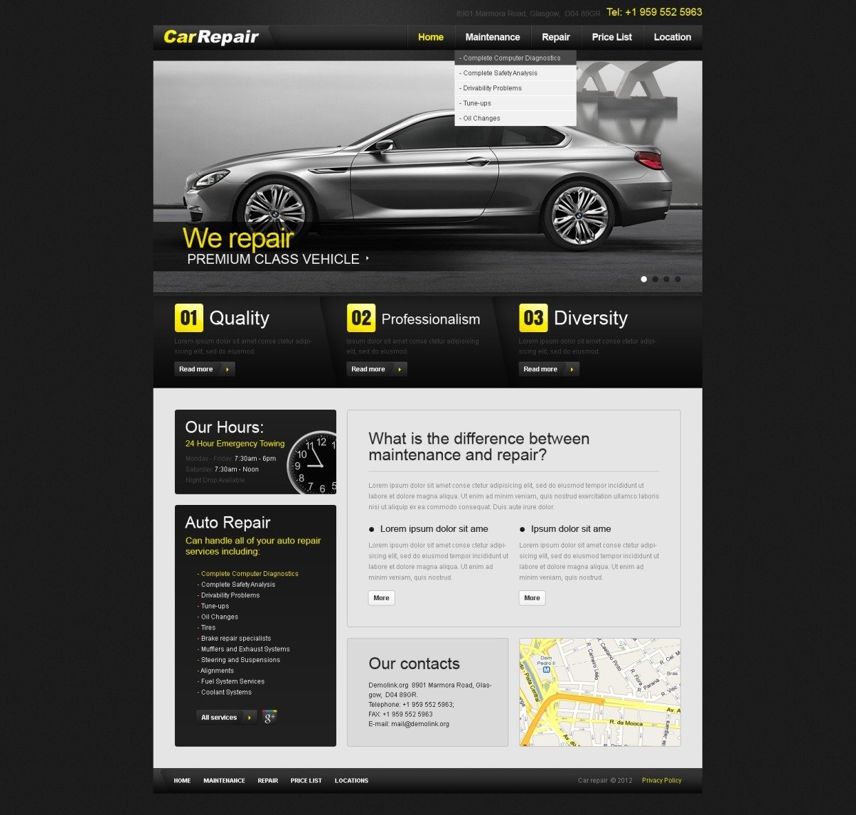 Download Car Repair PSD Template #37629