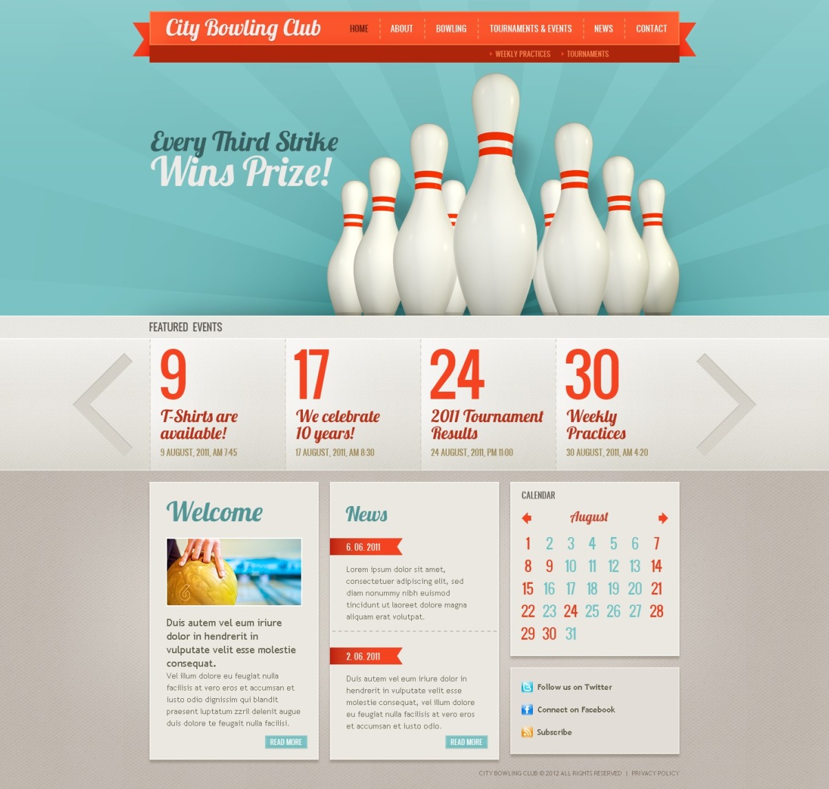 Bowling site Template 37835