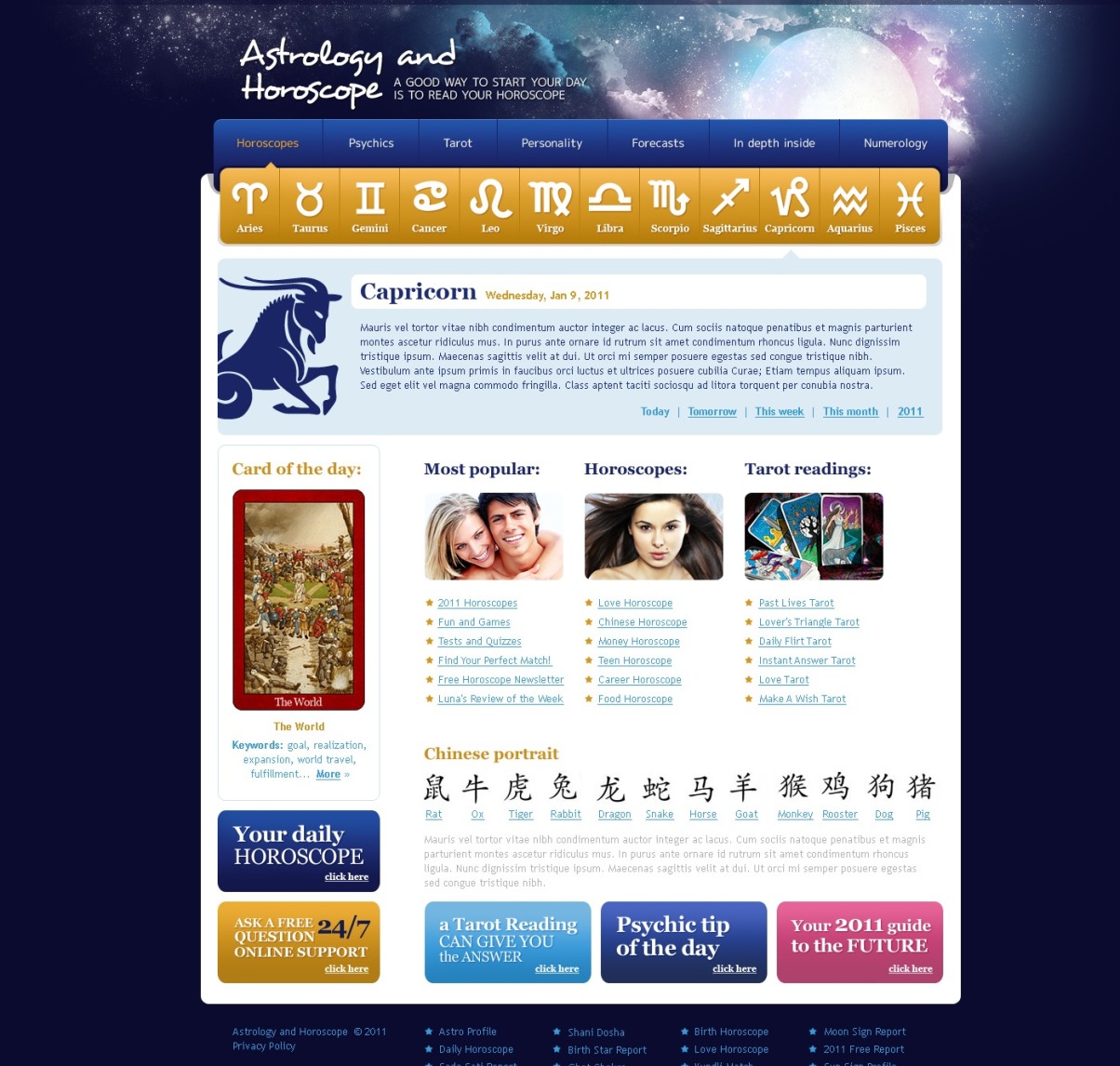Fortune Teller site Template 39983