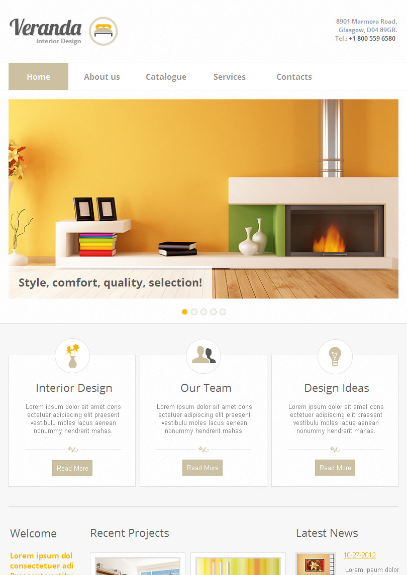 Interior Design Facebook HTML CMS Template #42263