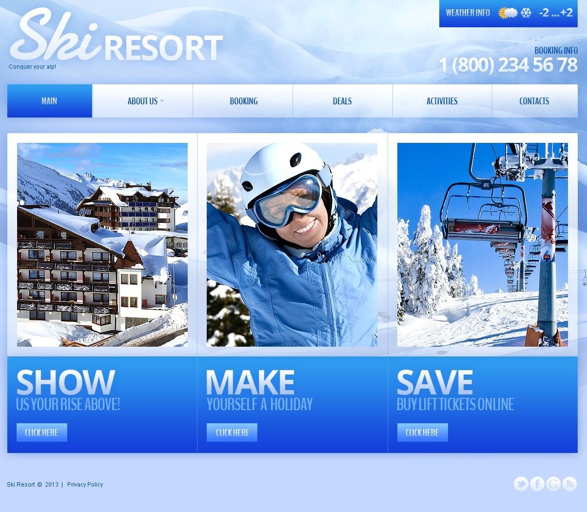 Skiing Website Template 43174