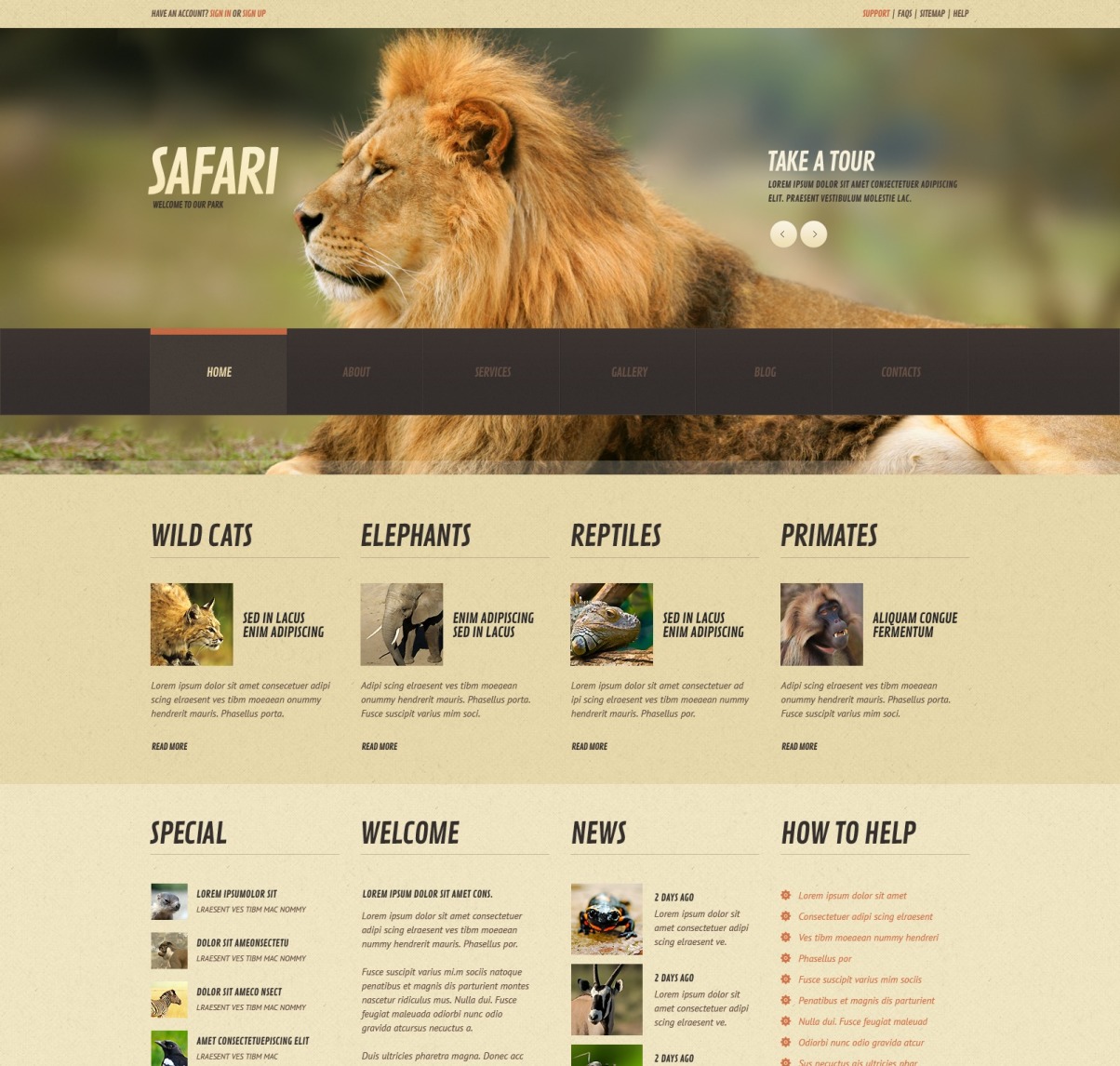 Wild Life Responsive WordPress Theme - TemplateMonster