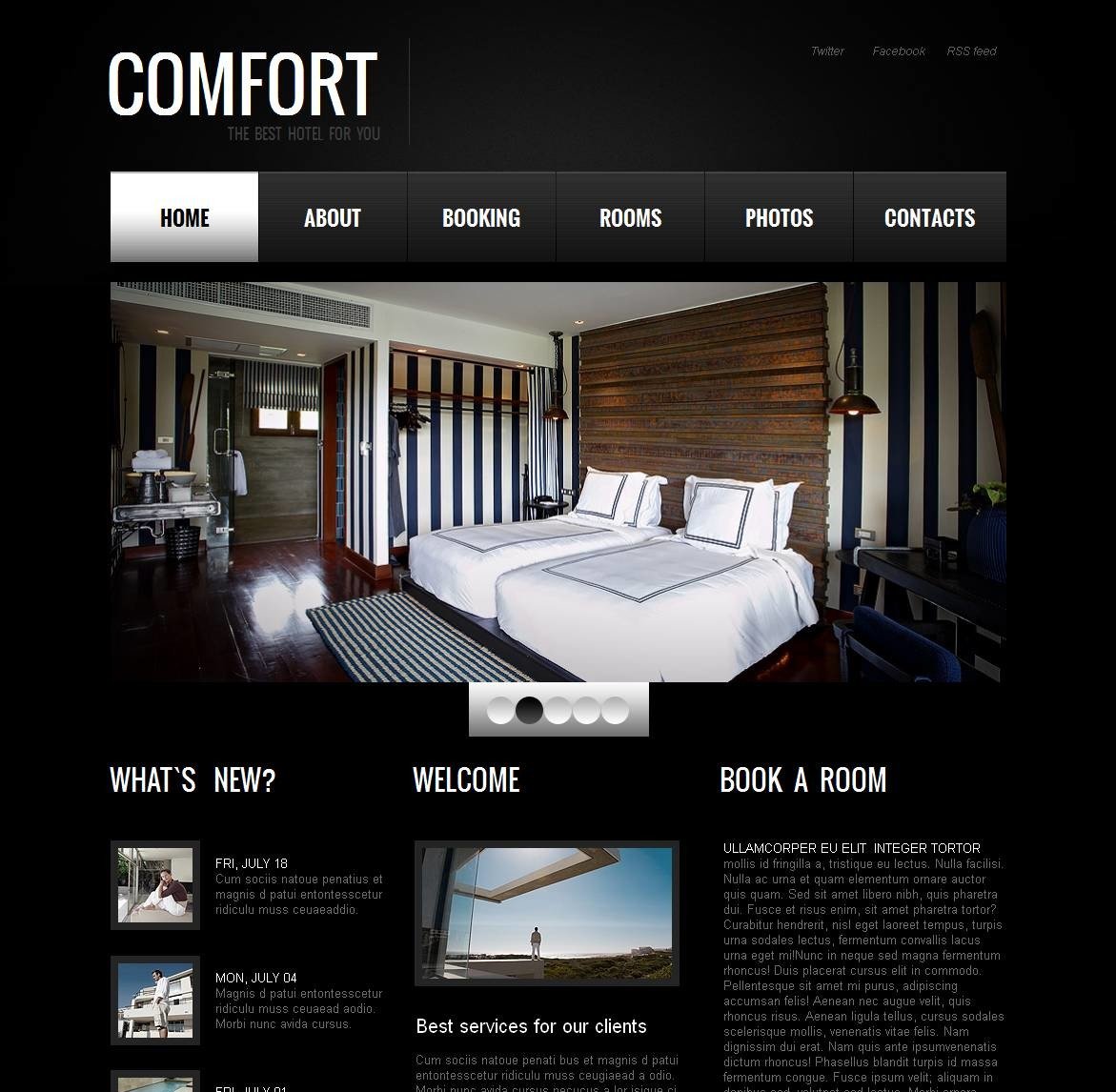 Hotel Reviews Moto CMS HTML Template #45180