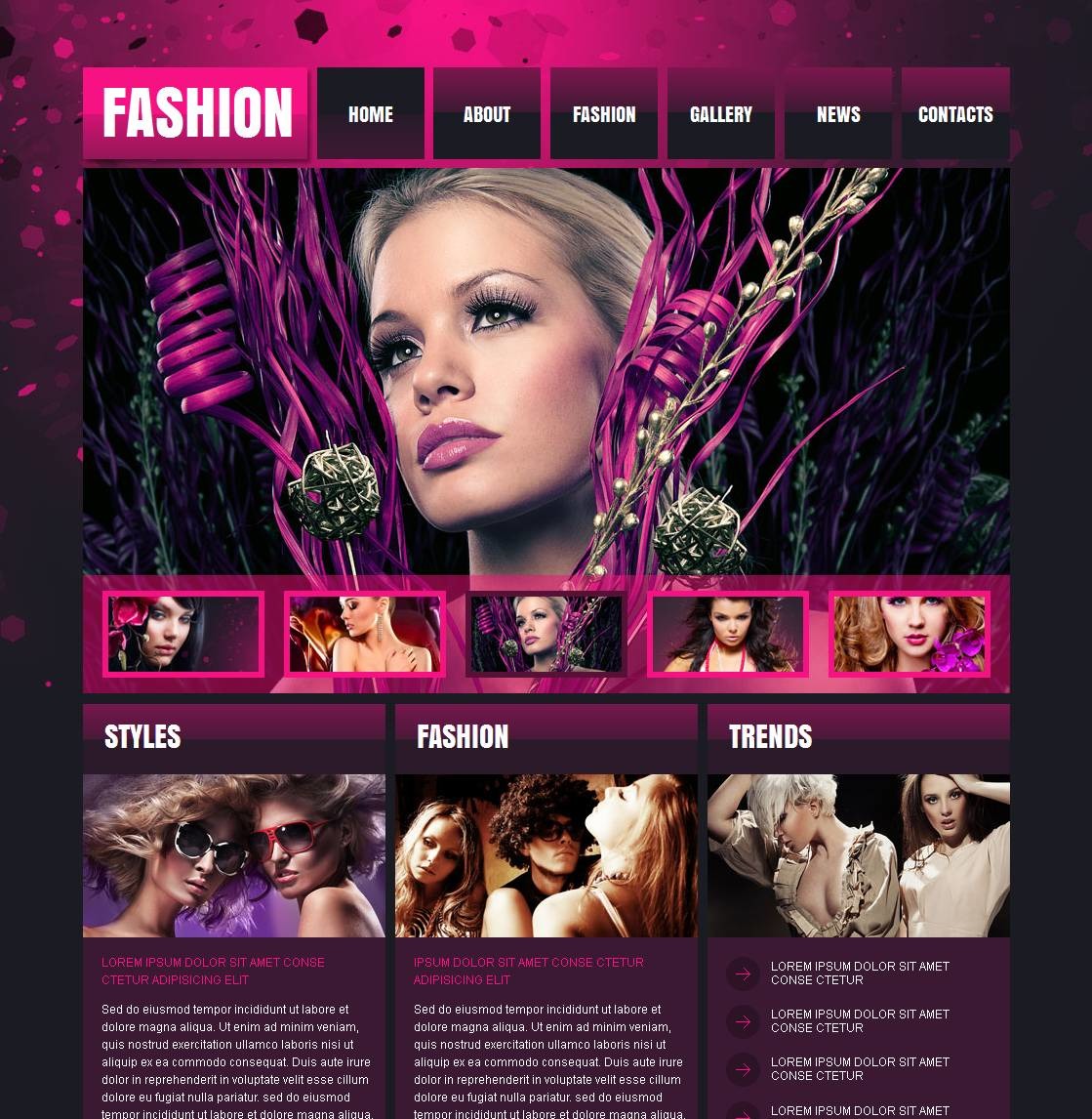 Fashion Blog Moto CMS HTML Template #45361