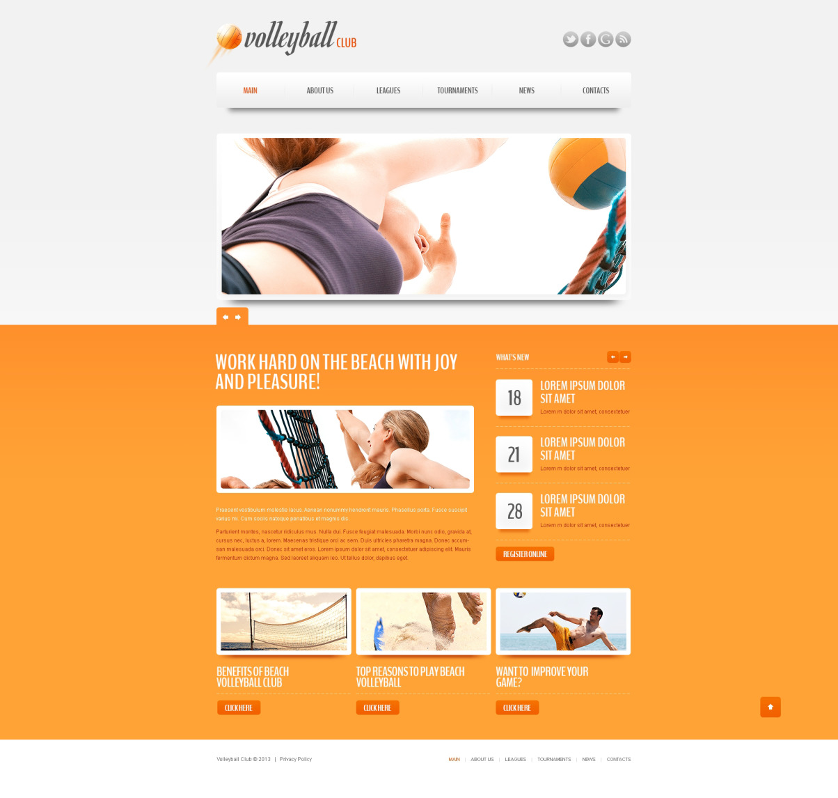 volleyball club website template
