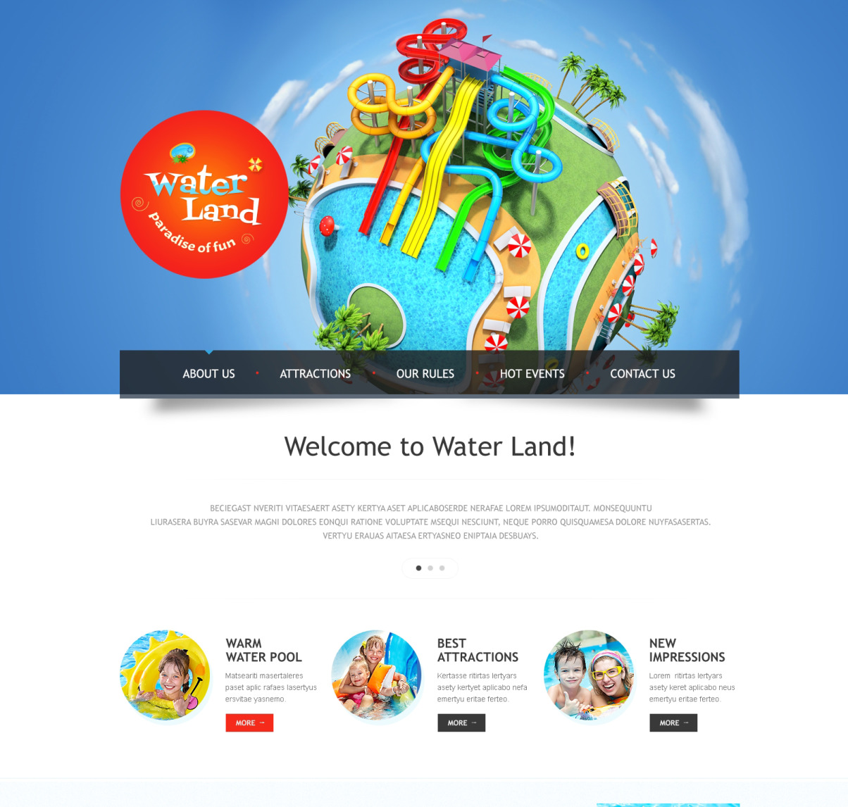 Amusement Park Responsive Website Template #46080