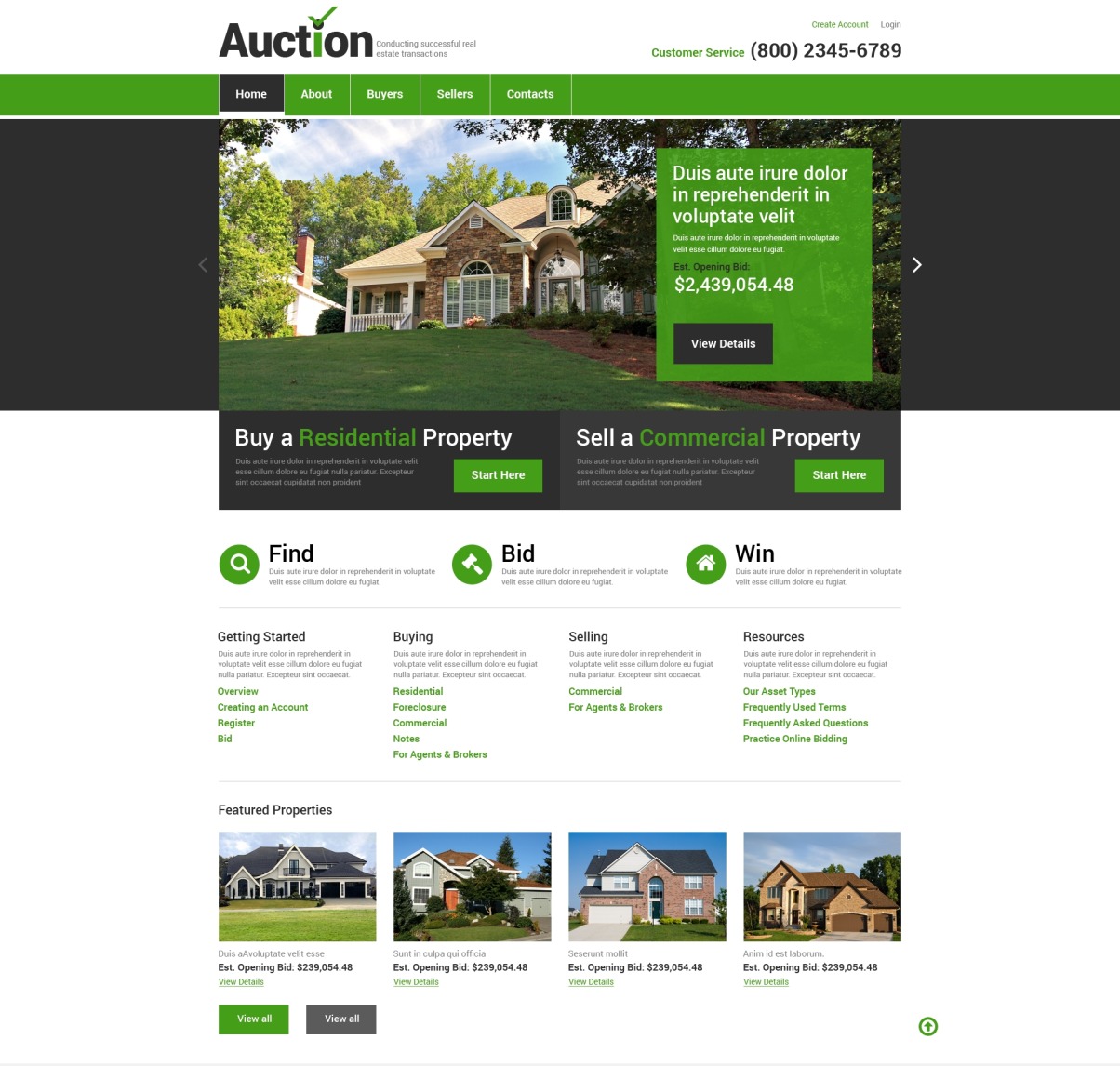 Real Estate Agency Responsive Website Template #49332