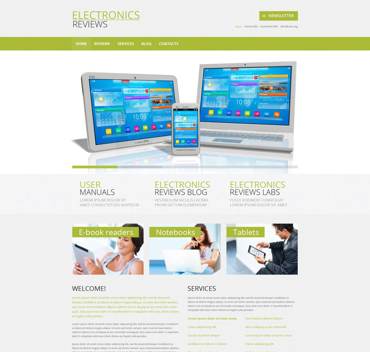 Electronics Review Responsive WordPress Theme 49452
